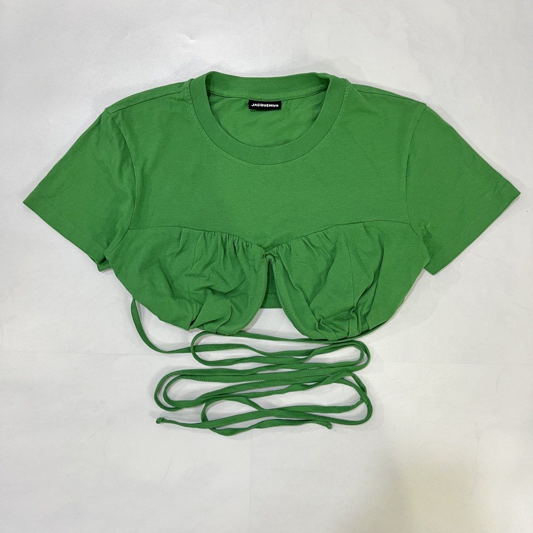 JACQUEMUS BACI TOP (Category: Luxury Apparel) located in Bacolod City. Submitted by the.finest (Listing ID 1458864122, Image 1). Description: Jacquemus Baci top - Crop shirt Tag Size: XS Width: 17 Length: 12 Condition: 9/10 not sure if oil stain marks on both armpit but unnoticeable when worn 3,000+shipping fee.
