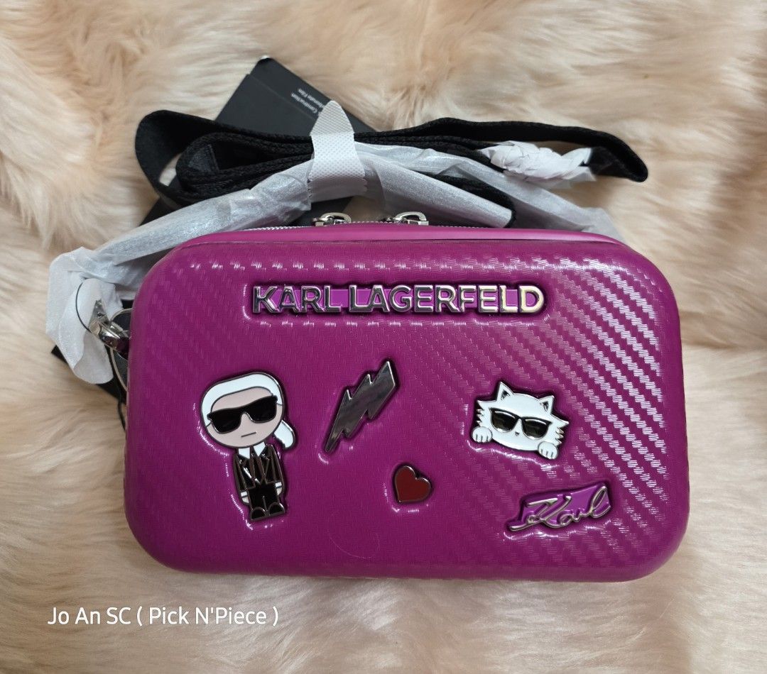 KARL LAGERFELD WHIMSY FUCHSIA CAMBAG (Category: Camera Bags & Carriers) located in Quezon City. Submitted by joansc (Listing ID 1458742725, Image 1). Description: SOURCED: CANADA 100% ORIGINAL ONLY W/TAG, POLYPLASTIC.