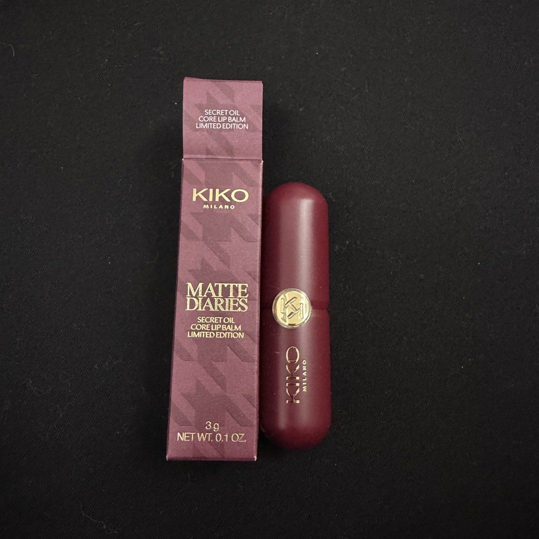 KIKO Milano Matte Diaries Lip Balm (Category: Makeup) located in Manila. Submitted by nandkpasabuy (Listing ID 1458806095, Image 2). Description: KIKO Milano Matte Diaries (Limited Edition) Secret Oil Core Lip Balm - ₱800 (FIXED PRICE) - Authentic/Brand New With Box - SRP: ₱1,600 Disclaimers: All items are brand new, and some were only used once but have already been properly sanitized. Strictly no return, no refund, no warranty policy. Buy at yo