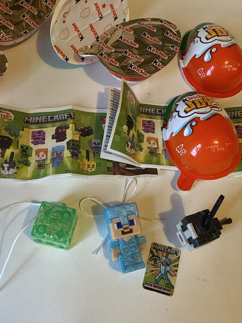 Kinder 出奇蛋 Minecraft 玩具 （分類：設計師玩具及盲盒）位於 Hong Kong。 由 cheche.river 提交（商品編號 1458773864，圖片 1）。簡介： 係歐洲買 $50@1 全部要曬$130 淨係出玩具 。