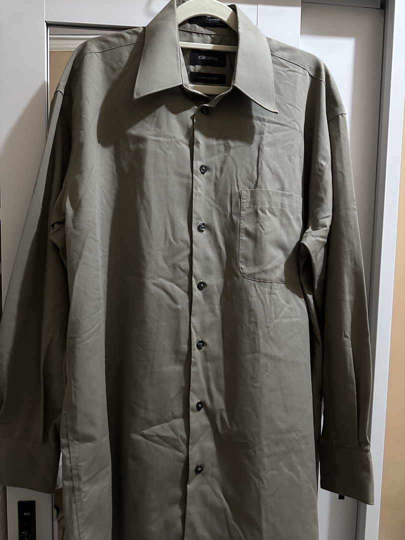 Light Green Polo Long Sleeve (Category: Tshirts & Polo Shirts ) located in Marikina City. Submitted by haradrim (Listing ID 1458817011, Image 1). Description: - slightly used, complete buttons, no stains/ no discoloration. - measurements: L: 30-32" W: 23.5".