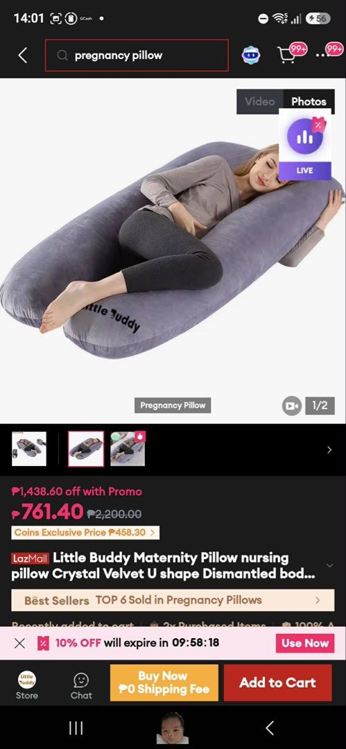 Little Buddy Maternity Nursing U-Shape Pregnancy Pillow (Category: Maternity Care) located in Pasay City. Submitted by sementhaa (Listing ID 1458740754, Image 1). Description: Bought for 800 pesos RFS: Bought another pregnancy pillow.