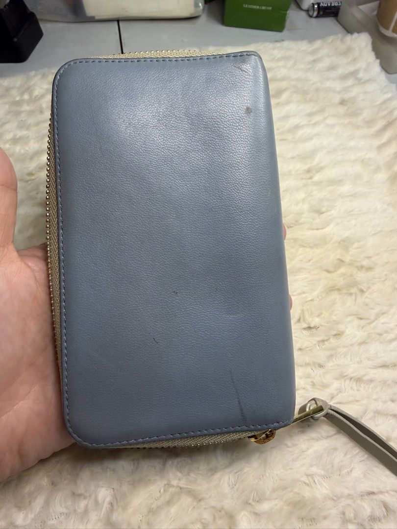 loewe wallet (Category: Luxury Bags & Wallets) located in Manila. Submitted by ambercs (Listing ID 1458749093, Image 2). Description: authentic loewe wallet compact wallet ( smaller than usual long wallet) 4-6 card slots light blue in color preloved but in good condition bought in japan.