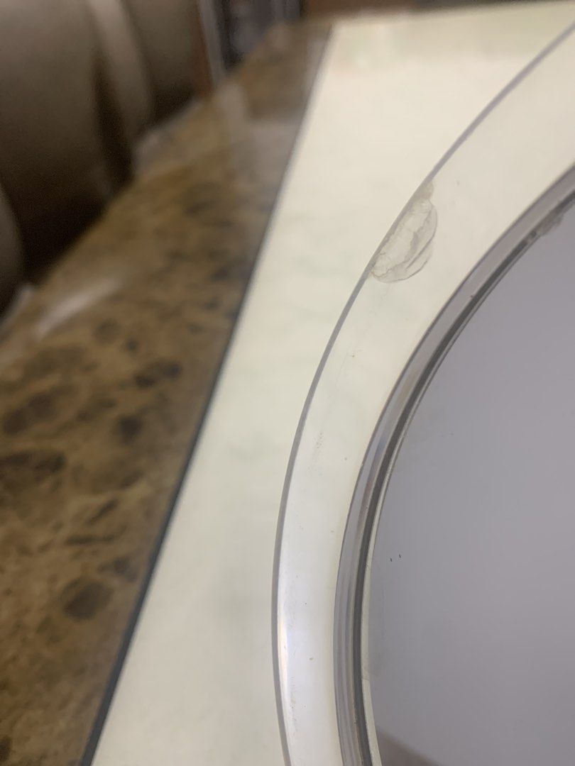 Makeup mirror (Category: Mirrors) located in Singapore. Submitted by syed33 (Listing ID 1458697367, Image 3). Description: 7 inches diameter Slight dent on the frame - can be seen in picture w.