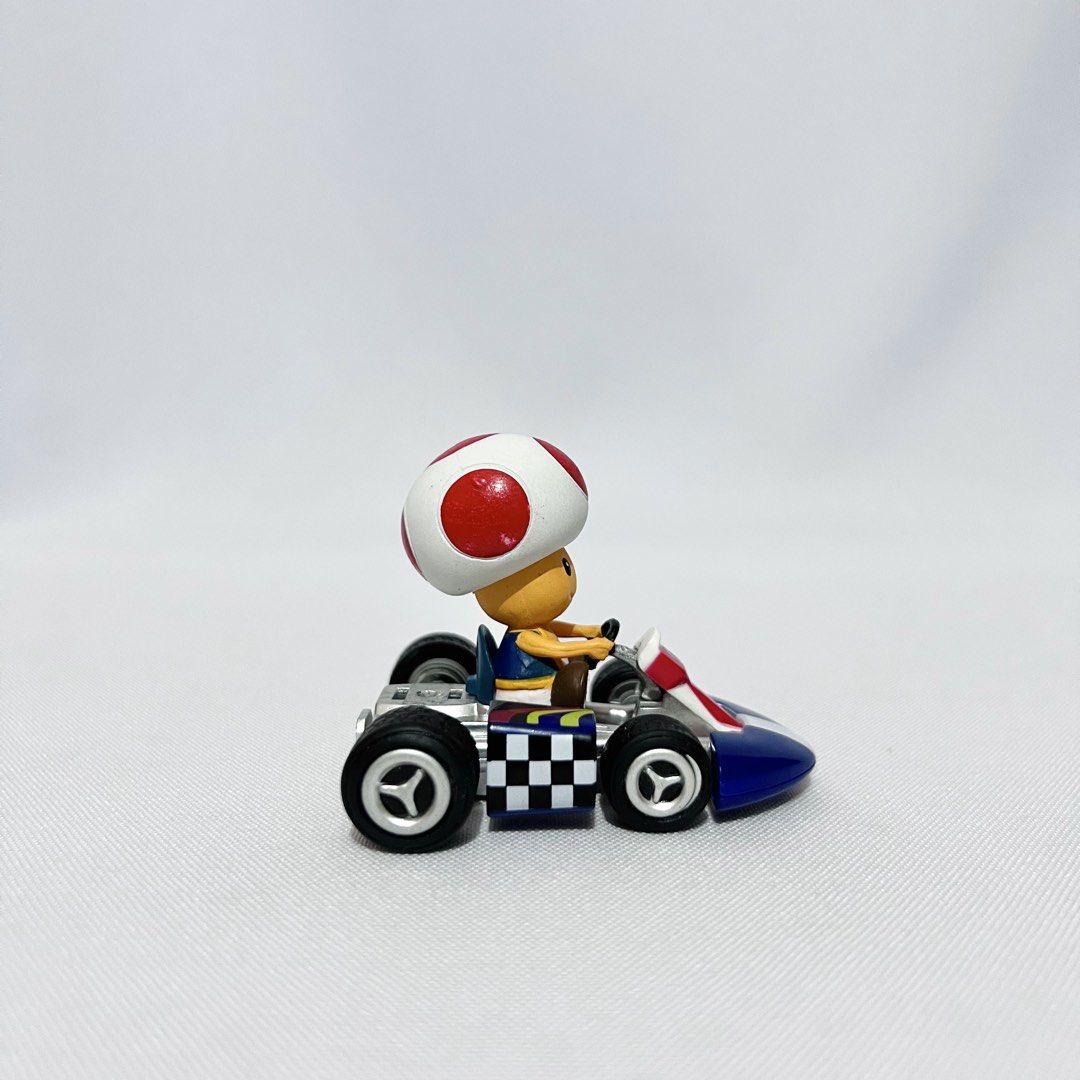 Mario Kart Toad Pull-back Car 6x4.5cm - Php 280 NOTE: w/ minor paint chips (Category: Vehicle & Diecast Models) located in Davao. Submitted by pandorastoybox (Listing ID 1458767809, Image 2). Description: Mario Kart Toad Pull-back Car 6x4.5cm - Php 280 NOTE: w/ minor paint chips .