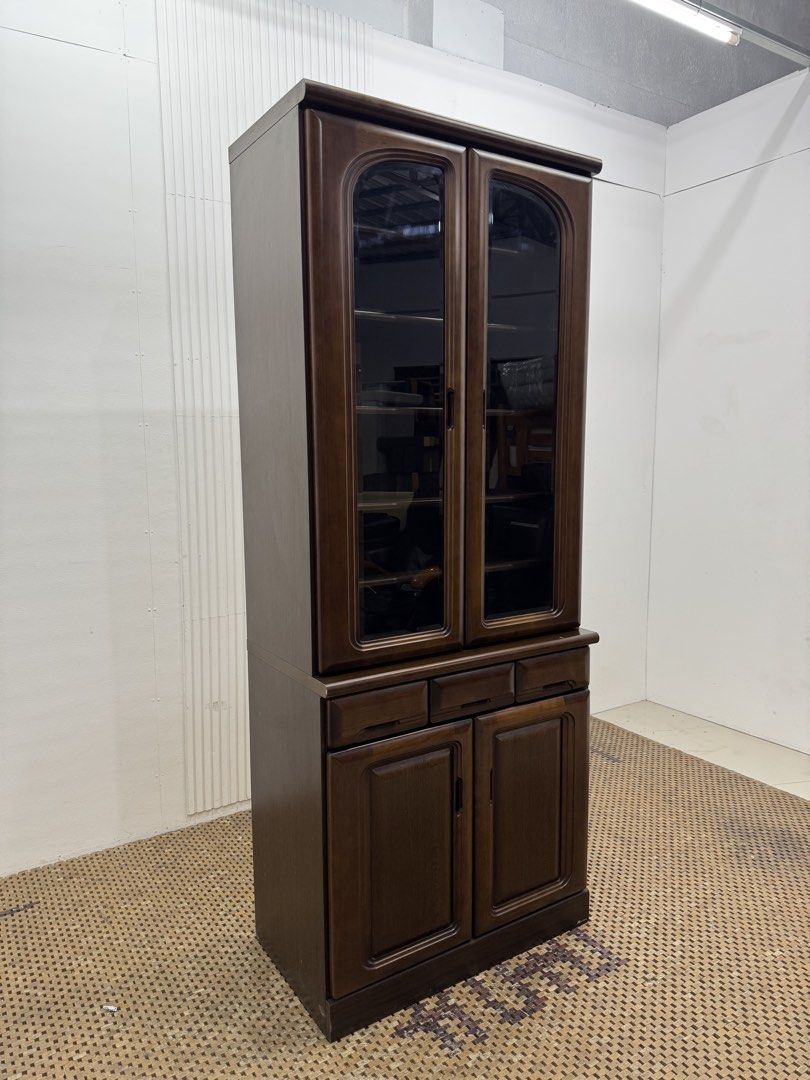 Matsuda Display Cabinet (Category: Shelves, Cabinets & Racks) located in Quezon City. Submitted by matetdevis13 (Listing ID 1458762632, Image 2). Description: MATSUDA Classic Wooden Display Cabinet with Glass Door and Drawers Price: 8,500 L31 x W18 x H78 In good condition Code JMD30-M122.