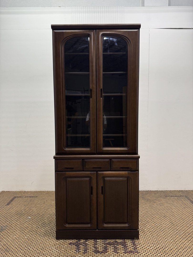 Matsuda Display Cabinet (Category: Shelves, Cabinets & Racks) located in Quezon City. Submitted by matetdevis13 (Listing ID 1458762632, Image 1). Description: MATSUDA Classic Wooden Display Cabinet with Glass Door and Drawers Price: 8,500 L31 x W18 x H78 In good condition Code JMD30-M122.