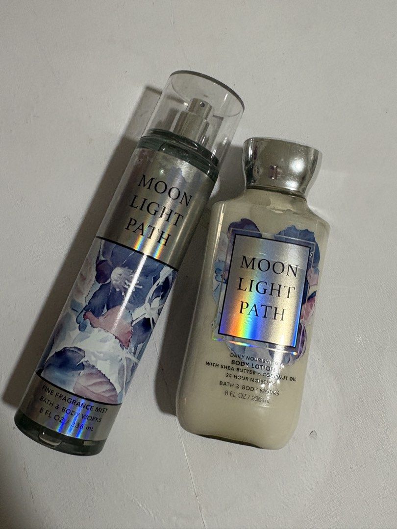 MOON LIGHT PATH - Bath & Body Works Mist Perfume and Lotion (Category: Fragrance & Deodorants) located in Dasmarinas. Submitted by twiceasnewph (Listing ID 1458784176, Image 1). Description: Decluttering ( maalikabok due to storage) Each item ₱700 Package ( perfume & lotion) ₱1,250 .
