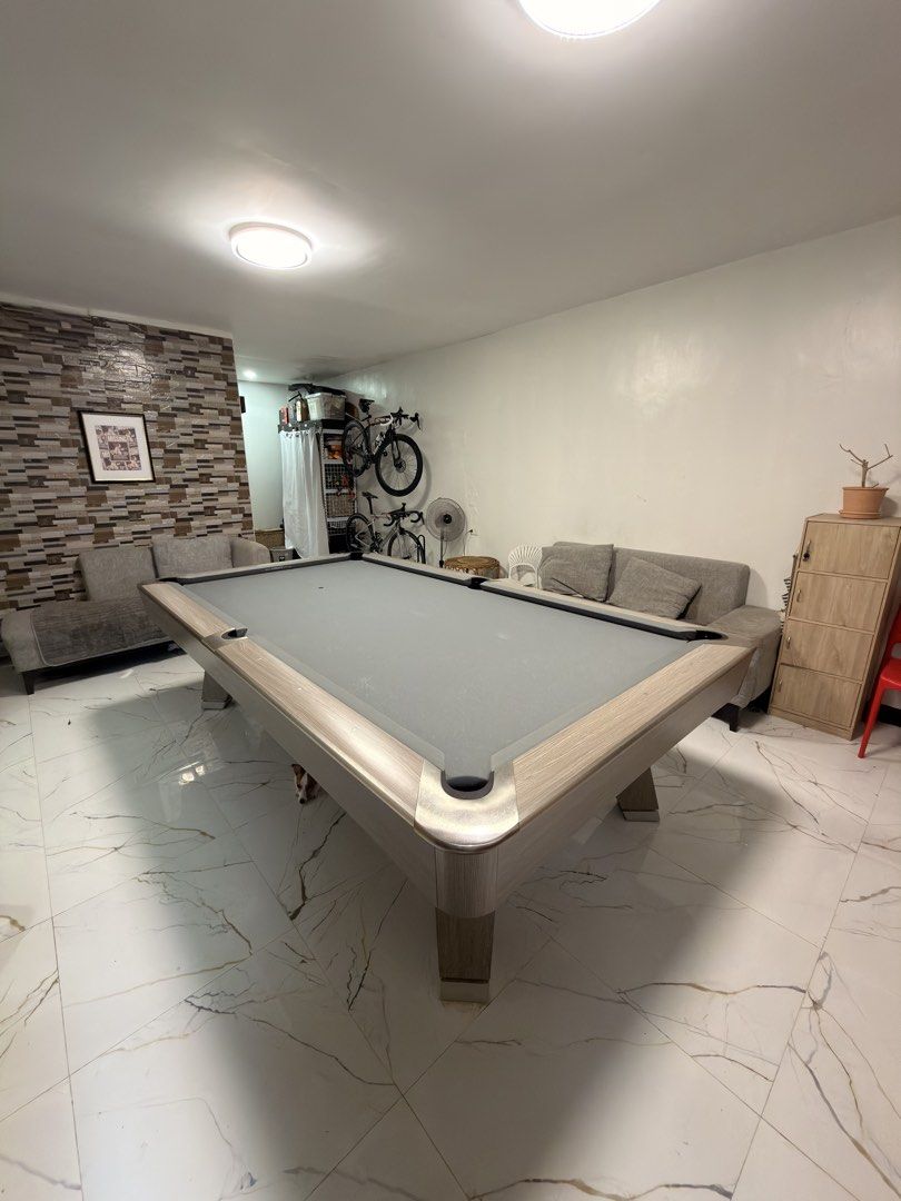 MR Sung Billiard Pool Table (Category: Billiards and Bowling) located in Teresa. Submitted by sidasalva (Listing ID 1458758830, Image 1). Description: For sale only Mr Sung Billiard Table (Standard size) - Andy 600 cloth - Home used only (hindi pinang negosyo) - No issues. In perfect playing condition - Pwede nyo po puntahan muna to see and test to sawa - P60k FREEBIES INCLUDED - 3 cues and bridge - Aramith balls (comes with box) - Cue wooden rac