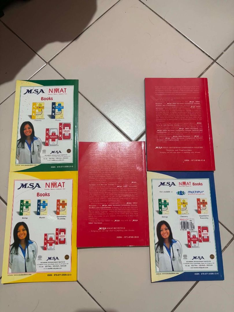 MSA NMAT BOOKS REVIEWERS (Category: Textbooks) located in Cavite. Submitted by guardianfr35556 (Listing ID 1458876467, Image 1). Description: FOR SALE! MSA NMAT REVIEWER (NEVER USED) MINOR ISSUE: DISCOLORATION OF SOME PAGES DUE TO BEING STUCK FOR A WHILE RFS: DECLUTTERING 1K FIRM TAKE ALL JUST PM ME IF URE INTERESTED LOCATION: STA. MESA, MANILA/ TRECE MARTIRES, CAVITE - MSA NMAT Books Set - Ideal for NMAT preparation.
