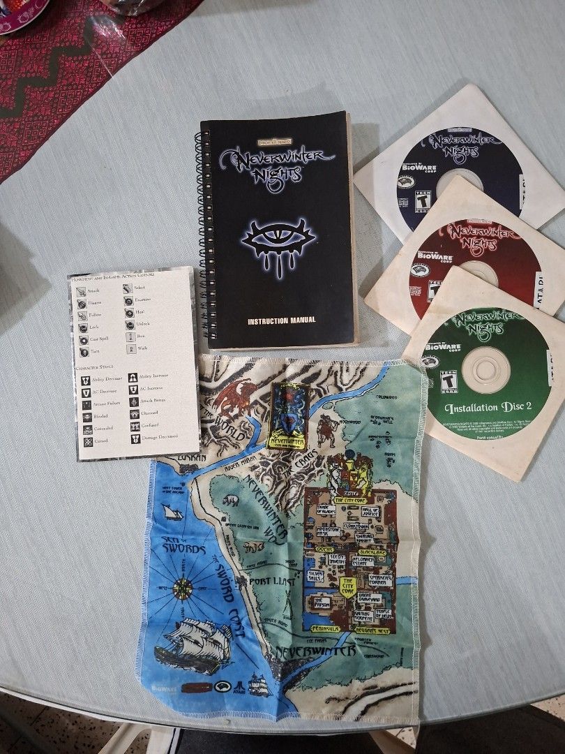 Neverwinter Nights PC Game (Category: Others) located in Marikina City. Submitted by yoh6781 (Listing ID 1458774561, Image 2). Description: - Neverwinter Nights PC Game (Original Release) - Includes Installation Discs - Comes with Instruction Manual - Features a Cloth Map of the Sword Coast - Perfect for fans of classic RPGs.