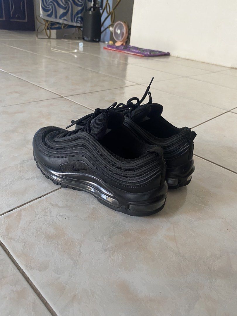 Nike Air Max 97 Triple Black Sneakers (Category: Sneakers) located in Manila. Submitted by joshmwm (Listing ID 1458840255, Image 2). Description: Nike Air Max 97 (Triple Black). Classic wavy design, great for daily wear. Minor sole scuffs, Get these iconic sneakers!.