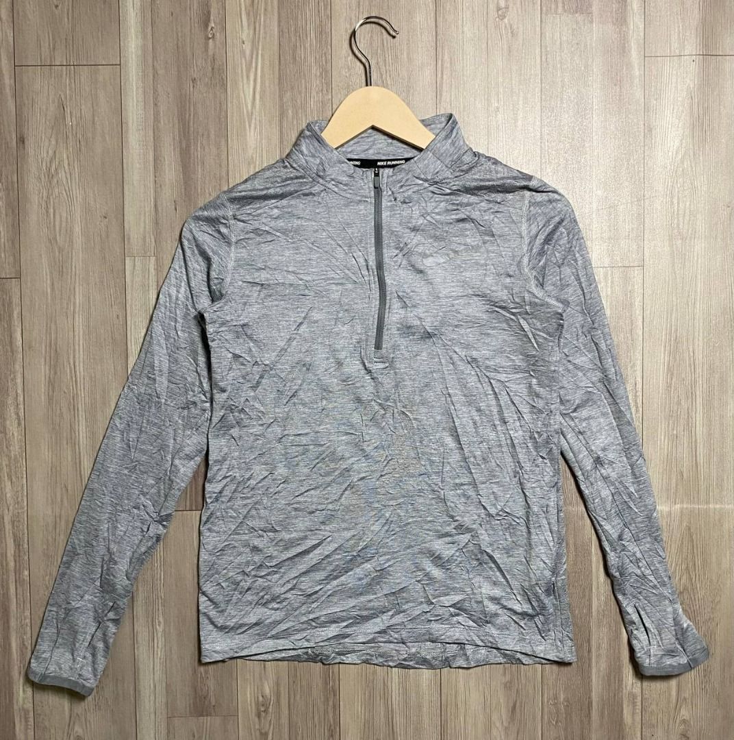 NIKE DRI-FIT BREATHE ELEMENT HALF ZIP TOP - HEATHER GREY (Category: Coats, Jackets and Outerwear) located in Manila. Submitted by ztfirtfritz (Listing ID 1458841339, Image 2). Description: NIKE WOMEN'S DRI-FIT BREATHE ELEMENT HALF ZIP TOP - HEATHER GREY LEGIT CODE: 921144-036 LARGE PIT: 17 SLEEVES: 23 HEM: 18 LENGTH: 23 (FRONT) 24 (BACK) EXCELLENT 300 + SF.