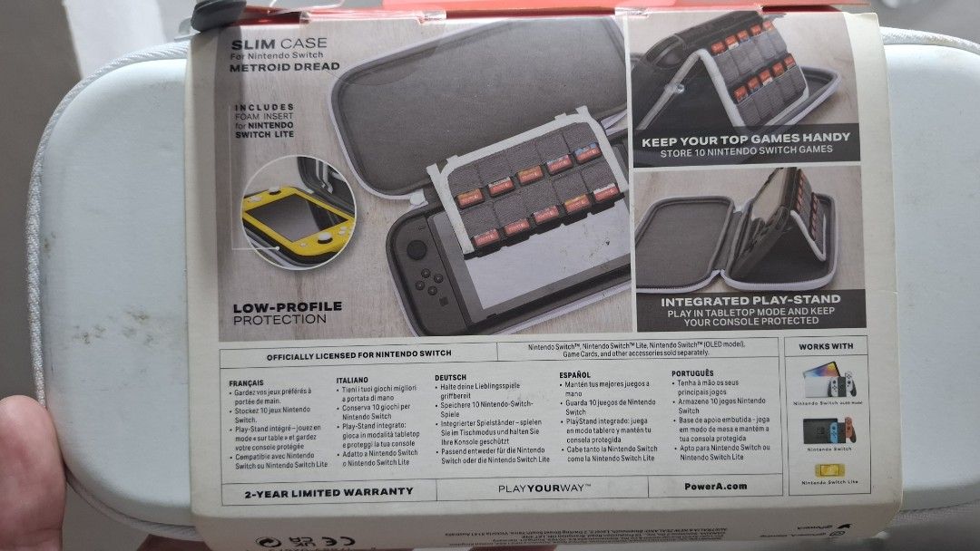 Nintendo Switch Metroid Dread case. (Category: Cases & Covers) located in San Juan City. Submitted by ricsgaragesale (Listing ID 1458784583, Image 2). Description: Nintendo switch metroid dread case Price: 800 PHP - Authentic. - Used. - For Nswitch V1,V2 and OLED. - Kindly check the pictures for item condition. Note: All items are clean before posting and selling it. Meet up locations: Cubao & Greenhills. Modes of delivery: Lalamove, Grab, J&T or
