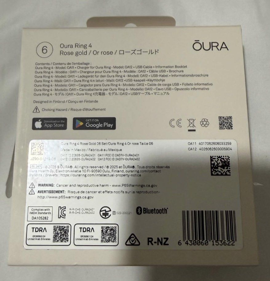 Oura Ring 4 Rose Gold Size 6 (Category: Other Gadgets) located in Pasay City. Submitted by ninadobreva (Listing ID 1458818798, Image 2). Description: - Oura Ring Gen 4 - Color: Rose Gold - Size: 6 - Includes: Charger, USB cable, Booklet,Box - Used for 1 month -Rfs: Will upgrade since I liked its features - I used a protector the whole time i wore it so it still looks brand new and no scratches - Ideal for health and sleep tracking.