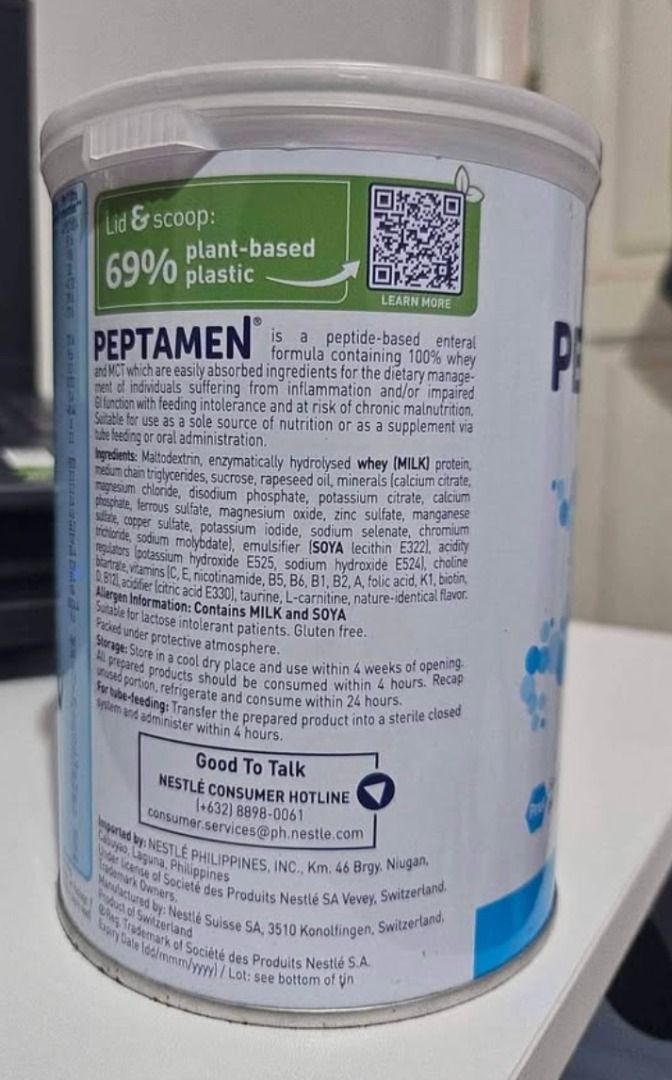 Peptamen Powder (Category: Health Food, Drinks & Tonics) located in Mandaluyong City. Submitted by simpleperfection (Listing ID 1458694398, Image 2). Description: 13 cans.