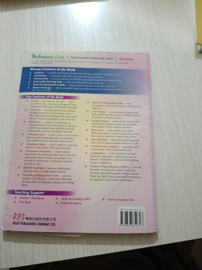 Performance Extra Task-based Listening Level 2 2nd Edition （分類：教科書）位於 Hong Kong。 由 wildmountain.75a3ca 提交（商品編號 1458746292，圖片 2）。簡介： Performance Extra Task-based Listening book for Level 2. This is the 2nd edition. It includes a Student's Booklet, Data File Manipulation Skills, and Answer Checking Files. Also comes with audio recordings. Great for improving listening skills.。