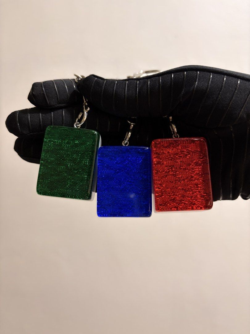 Pokémon: Mahjong Tiles Keychain (Category: Character Goods) located in Caloocan City. Submitted by neverletmigo (Listing ID 1458709943, Image 2). Description: - Brand New and Unused - Sold as set only - Ideal for any Pokemon enthusiast. - Featured Pokémon: Rayquaza (Green Dragon Tile), Kyogre (White Dragon Tile), Groudon (Red Dragon Tile) - Layaway / Installment Terms Available .