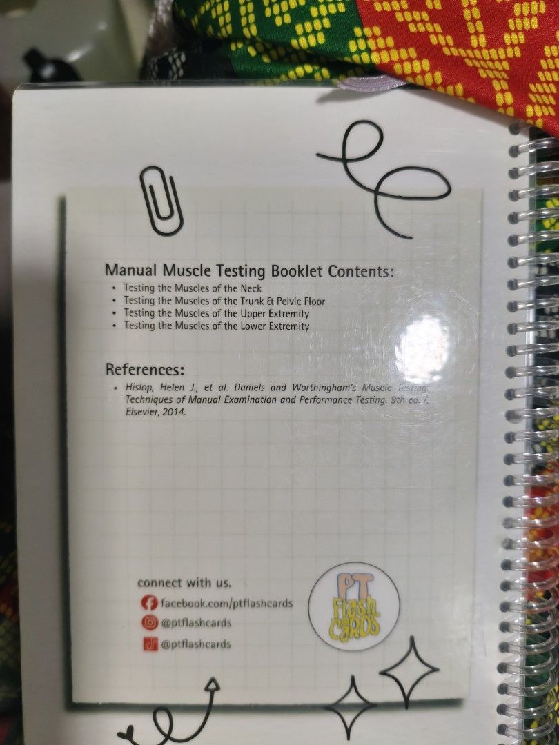 PT Flashcards Manual Muscle Testing & Special Test Booklets (Category: Textbooks) located in San Juan City. Submitted by solnbart (Listing ID 1458863741, Image 3). Description: 350.