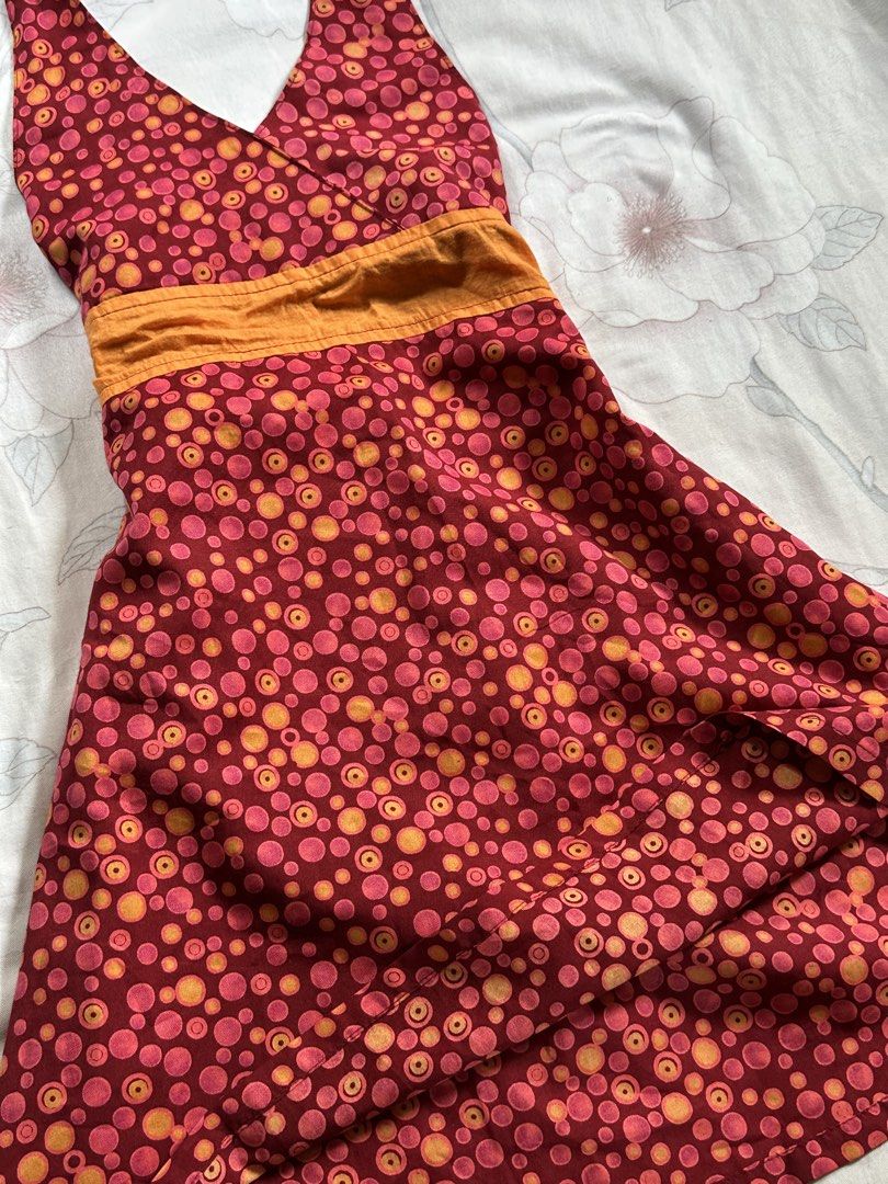 Red&Orange Dot Printed Dress (Category: Dresses) located in Manila. Submitted by velaiyara (Listing ID 1458740816, Image 3). Description: xs-small.