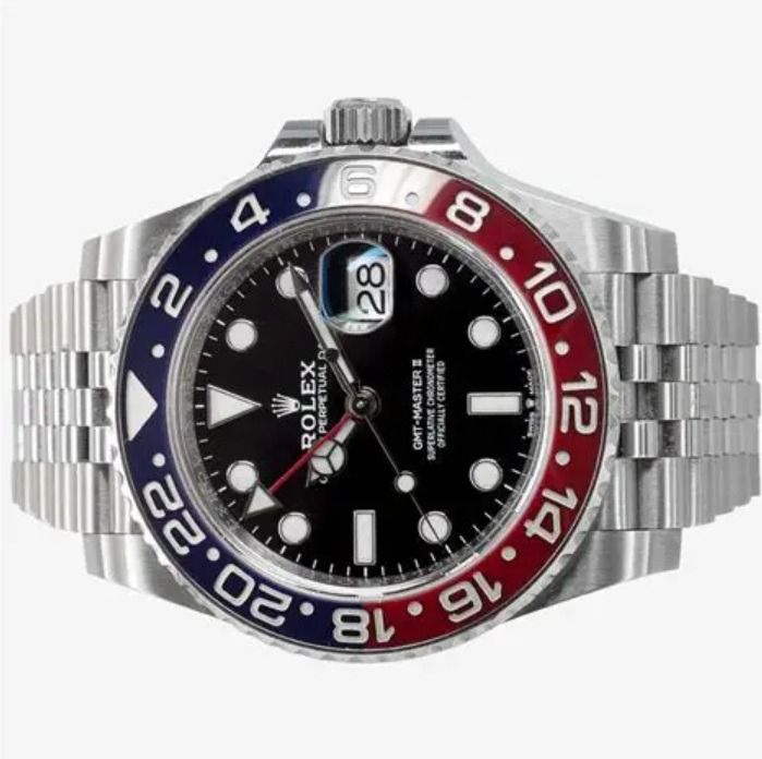 Rolex GMT-Master II 126710BLRO "Pepsi" on the iconic Jubilee bracelet (Category: Watches) located in Singapore. Submitted by yaf123 (Listing ID 1458714417, Image 2). Description: Watch Details: Dated: Nov 2023 (Late 2023 Card) Warranty: Valid until Nov 2028 (Peace of mind for years) Condition: Rarely worn in a large rotation. Never polished. No deep scratches or dings. Set: Full Complete Set (Box, White/Green Tags, Warranty Card, Manuals, and ful