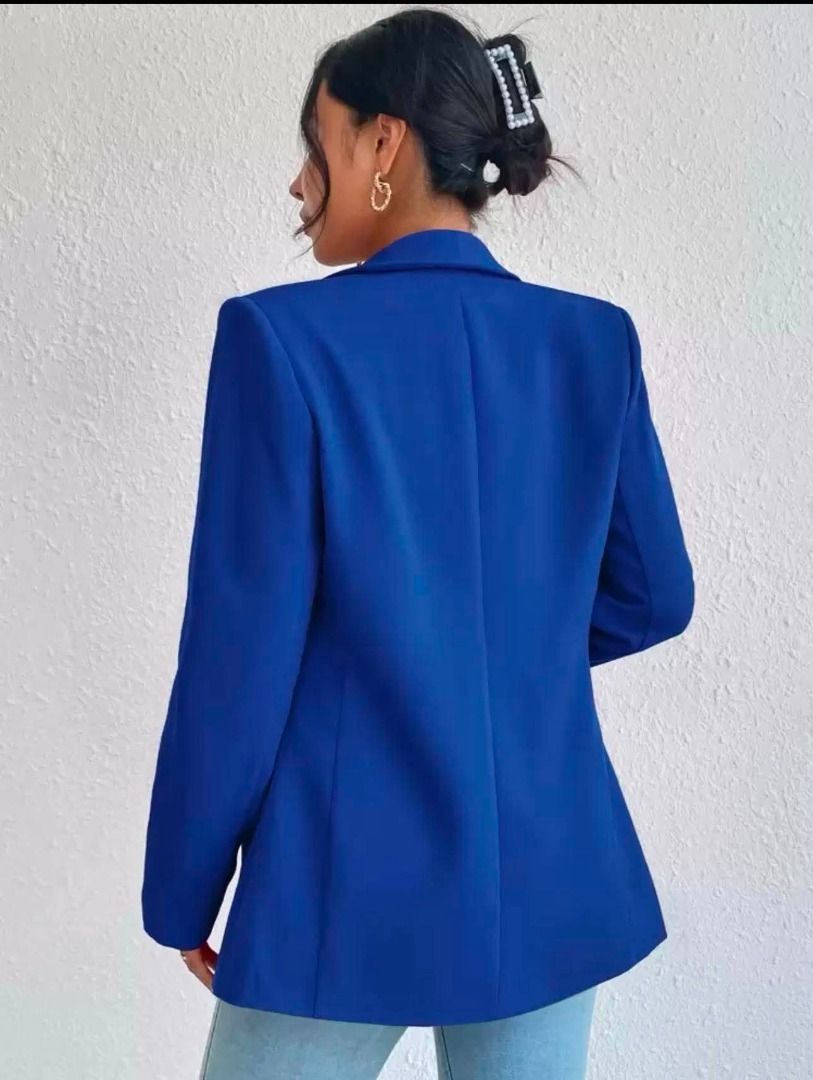 Royal Blue Lapel Collar Blazer (Category: Coats, Jackets and Outerwear) located in Paranaque City. Submitted by maizelle (Listing ID 1458712681, Image 2). Description: - Sharp royal blue blazer - Stylish lapel collar - Two front pockets - Long sleeves - Versatile for work or night out - Pairs well with jeans or trousers - Great for layering.