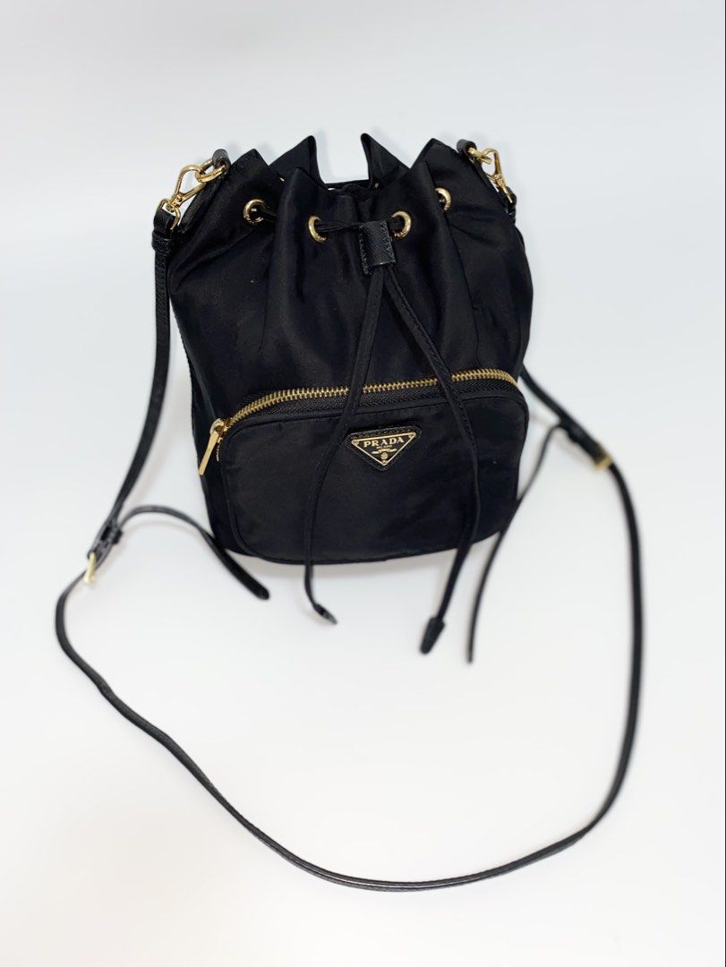 Saffiano Tessuto Nylon Mini Bucket Crossbody Bag Black (Category: Luxury Bags & Wallets) located in Bulacan. Submitted by groundloot727 (Listing ID 1458856496, Image 2). Description: .