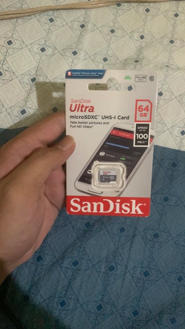 San Disk Micro SDXC UHS -I Card 64gb (Category: E-Readers) located in Legazpi City. Submitted by reybon24 (Listing ID 1458845914, Image 1). Description: - Brand: SanDisk - Model: Ultra Micro SDXC UHS-I Card - Capacity: 64GB - Ideal for capturing Full HD photos and videos - Fast transfer speeds up to 100MB/s - Compatible with various devices - The Price is Negotiable - Meet up or Free Shipping - Location Albay Bicol Region.