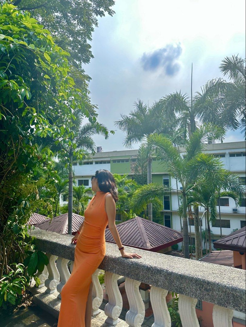 Sleeveless Orange Ruched Maxi Dress (Category: Dresses) located in Manila. Submitted by ms.tisha85 (Listing ID 1458744372, Image 2). Description: - Orange sleeveless maxi dress - Features side ruching - High neckline - Ideal for vacations or a night out - Comfortable and stylish - Great fit -so cottony and stretchable.