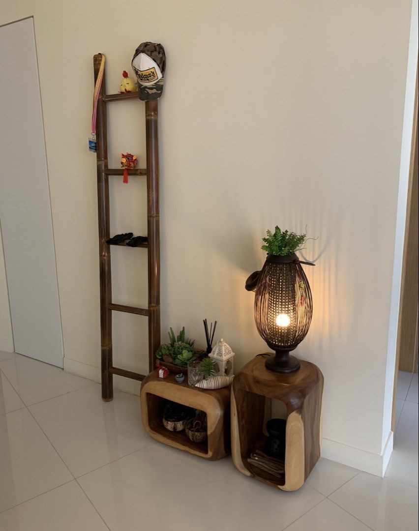 Solid Wood Side Table / Bedside Table (Category: Tables & Sets) located in Singapore. Submitted by seowei (Listing ID 1458737944, Image 3). Description: 2 pieces available, each for $150. Get both for $280 - Solid wood side table with natural wood grain - Versatile: Use as bedside table, living room accent, or even a stool - Spacious top fits lamp and books easily - Sturdy and durable construction - Dimensions: Approx. 20.5 inches tall x 13.5 inc