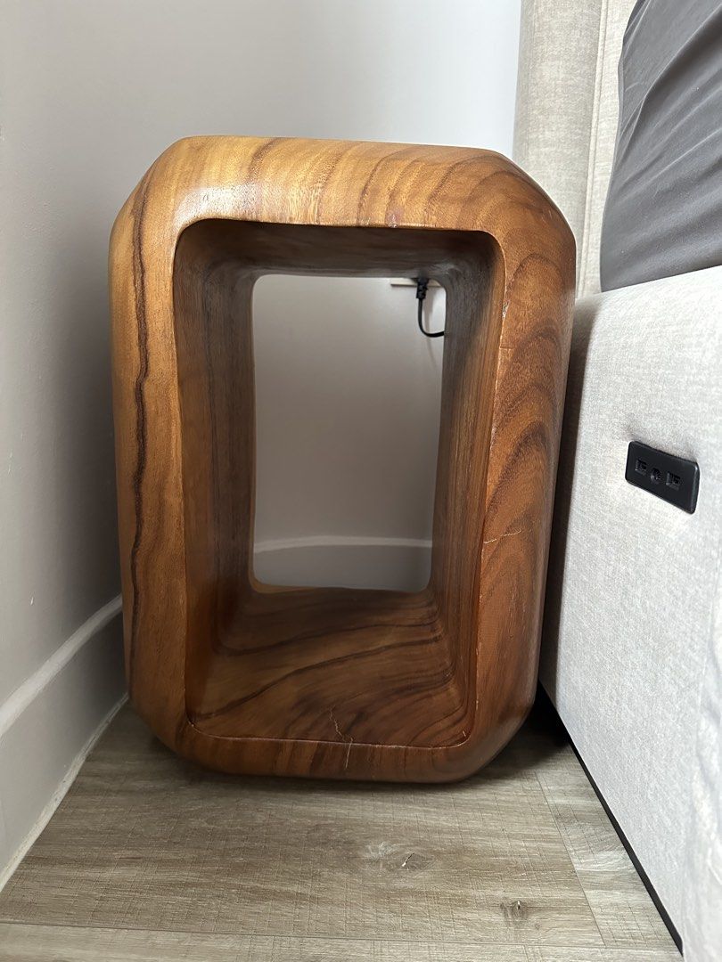 Solid Wood Side Table / Bedside Table (Category: Tables & Sets) located in Singapore. Submitted by seowei (Listing ID 1458737944, Image 2). Description: 2 pieces available, each for $150. Get both for $280 - Solid wood side table with natural wood grain - Versatile: Use as bedside table, living room accent, or even a stool - Spacious top fits lamp and books easily - Sturdy and durable construction - Dimensions: Approx. 20.5 inches tall x 13.5 inc