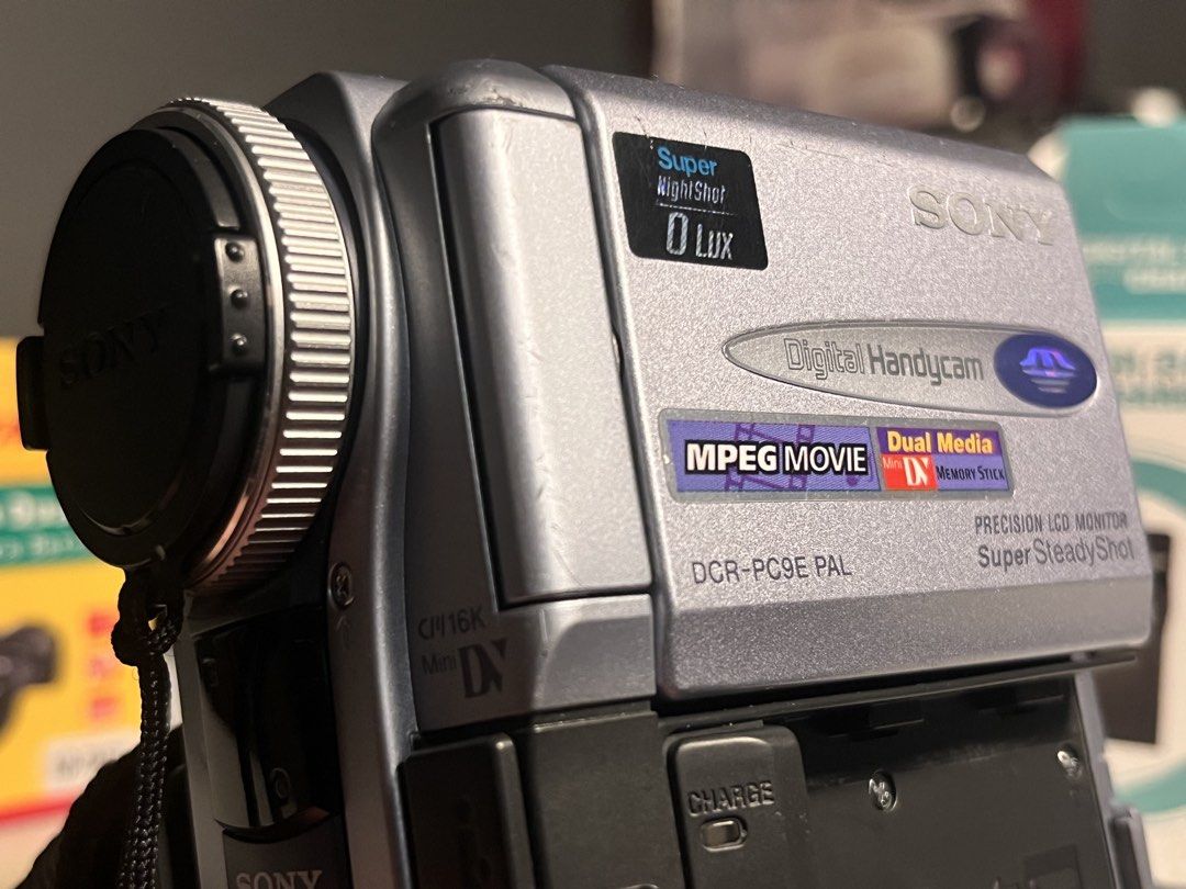 SONY DCR-PC9E MiniDv Camcorder [ENGLISH] (Category: Video Cameras) located in Manila. Submitted by yumeme (Listing ID 1458856942, Image 2). Description: SONY DCR-PC9E MiniDv Camcorder [ENGLISH] Condition: 9/10 [Like New] Price: 9,000php 100% Fully Functional & Tested Unit English Language Unit Nightshot / Night Vision Touch-Screen Works Perfectly All Tape Functions Working Viewfinder is Clear Inclusions: Sony NP-FM (M) Battery [BRAND NEW] NP-FM B