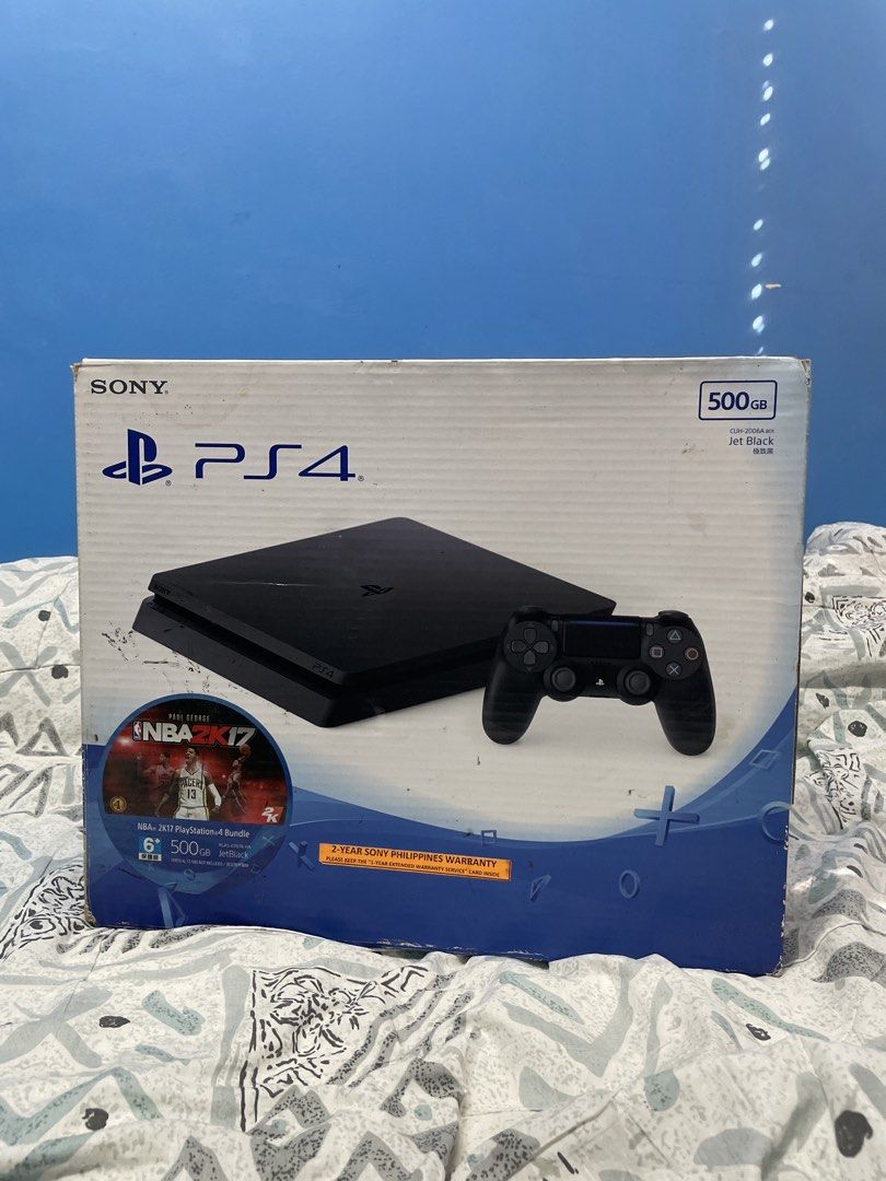 Sony PlayStation 4 (PS4) 500GB Jet Black Bundle (Category: PlayStation) located in Naga. Submitted by davidrldn (Listing ID 1458750731, Image 1). Description: - Sony PS4 500GB Jet Black Console - Original Box Included - Vertical Cooling Stand Included - 1x Original Controller - Games Included: NBA 2K17, NBA 2K19, FIFA 20, Gran Turismo Sport - HDMI Not Included - Payment Method: GCash or GoTyme - Delivery: LBC Negotiable.