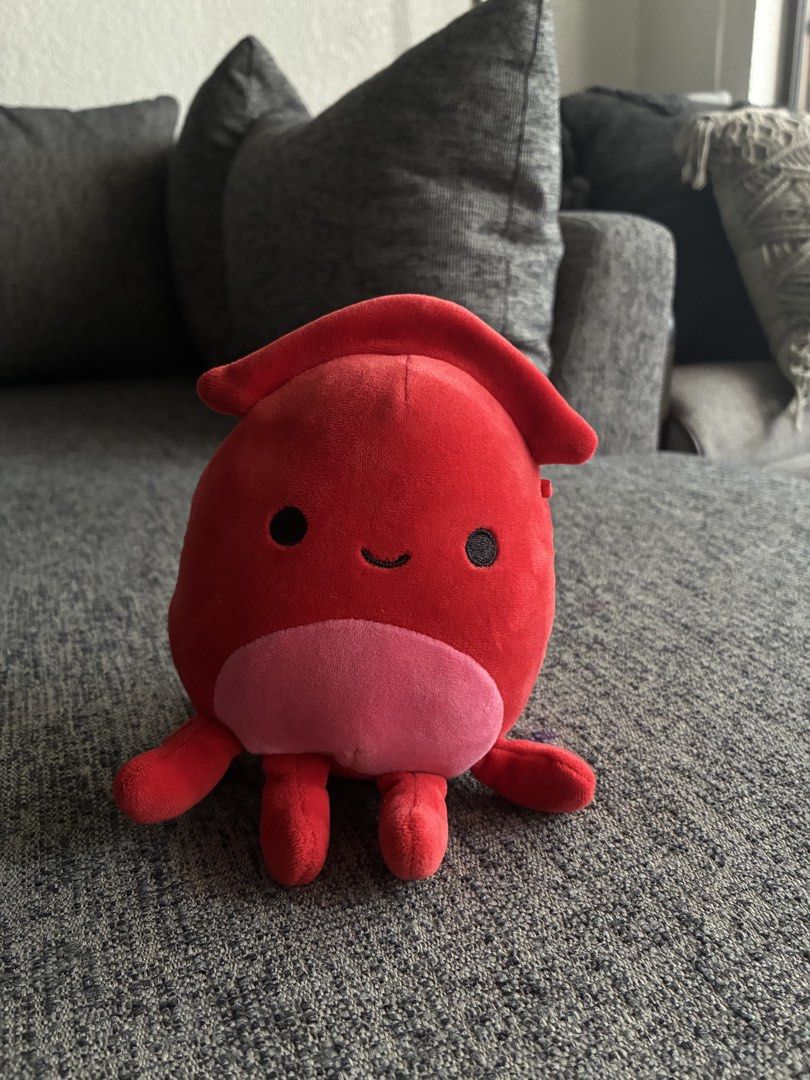 Squishmallows Red Squid Plush Toy (Category: Plushies & Soft Toys) located in Makati City. Submitted by aureliarchives (Listing ID 1458724815, Image 1). Description: - Adorable red squid Squishmallow plush toy - Super soft and cuddly material - Approximately 7 inches tall - Ideal gift for kids or a must-have for collectors - Brand new and ready for its new home.