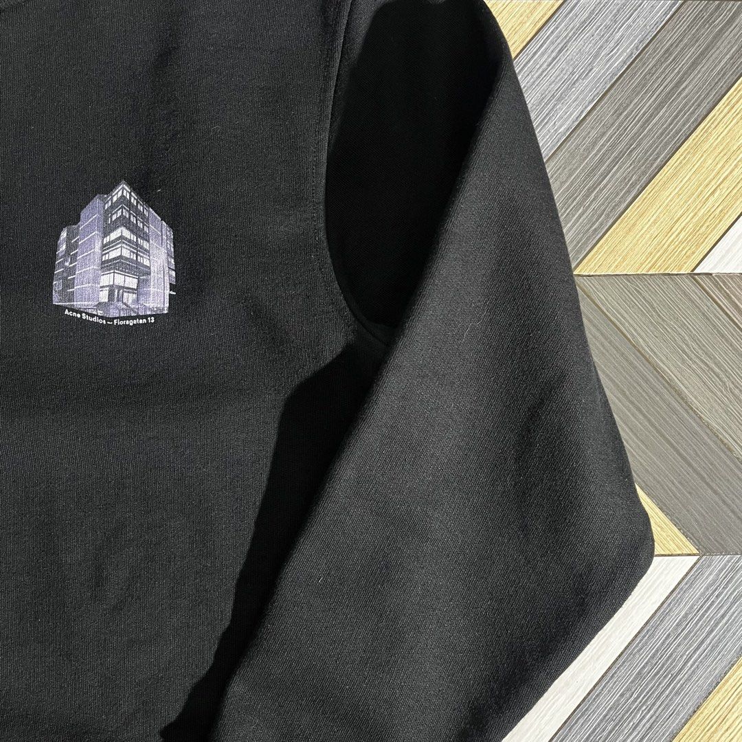 SS20 Acne Studios Headquarter Print Sweater (Category: Luxury Apparel) located in Daraga. Submitted by th3cliquejunks (Listing ID 1458851182, Image 3). Description: Acne Studios SS20 Headquarter Print Sweater Tagged Size: Small Condition: 10/10 Flawless Like New Authentic Made in: Portugal Dimensions: Pit to pit: 20” Length: 24” - 3,780 Dm!.