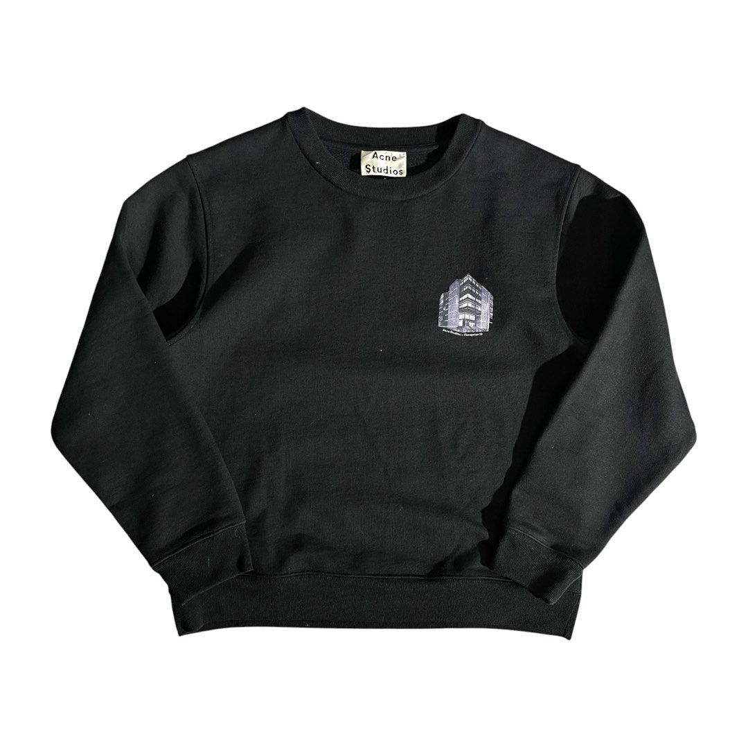 SS20 Acne Studios Headquarter Print Sweater (Category: Luxury Apparel) located in Daraga. Submitted by th3cliquejunks (Listing ID 1458851182, Image 1). Description: Acne Studios SS20 Headquarter Print Sweater Tagged Size: Small Condition: 10/10 Flawless Like New Authentic Made in: Portugal Dimensions: Pit to pit: 20” Length: 24” - 3,780 Dm!.