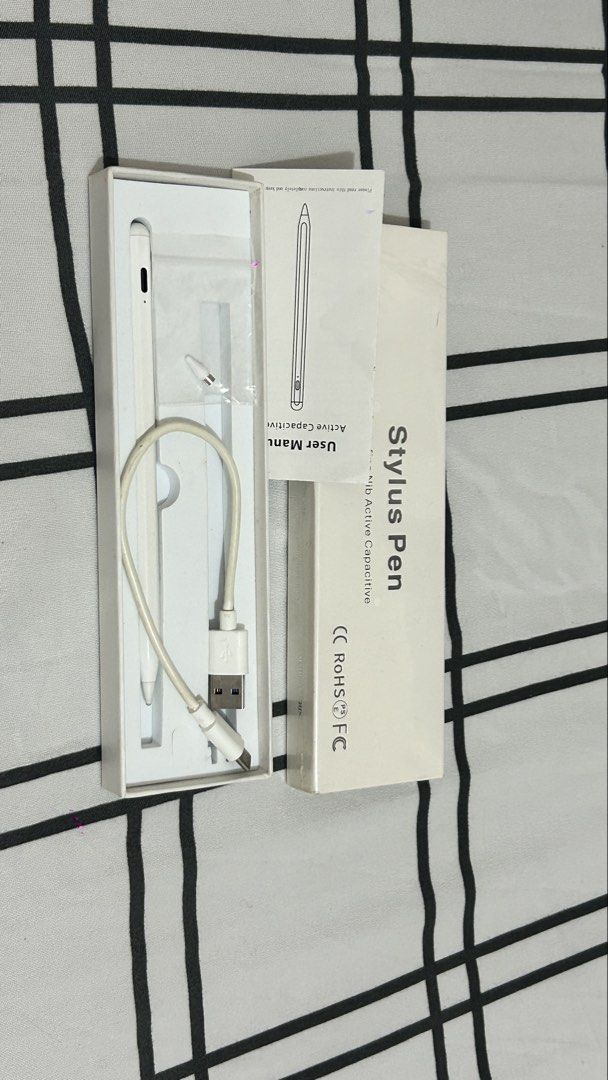 Stylus Pen (Category: Other Accessories) located in Taguig. Submitted by lorie_19 (Listing ID 1458736403, Image 2). Description: - White active stylus pen - Superfine nib for precise drawing and writing - Rechargeable via USB cable - Includes user manual - Compatible with iOS and android - BT connection - Perfect for taking notes and creating art - only used this for my thesis .
