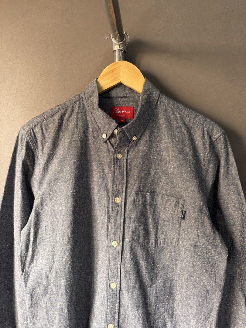 Supreme - Long-sleeve Button-up Shirt (Category: Activewear) located in Cabuyao City. Submitted by _streetflavor (Listing ID 1458763810, Image 2). Description: Supreme - Long-sleeve Button-up Shirt Excellent Size: medium Length: 29 Width: 20 -1,700 pesos Dm.