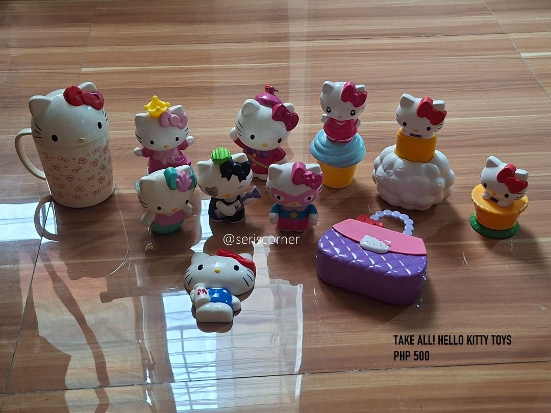 TAKE ALL! 14 pcs. HELLO KITTY TOYS - PHP500 (Category: Kids Toys) located in Las Pinas. Submitted by seriscorner (Listing ID 1458821912, Image 1). Description: TAKE ALL! HELLO KITTY TOYS - PHP500 take all 14pcs! Courier: SPX Xpress (sf c/o buyer) We accept payments via BDO, Maribank, GoTyme, and GCash..
