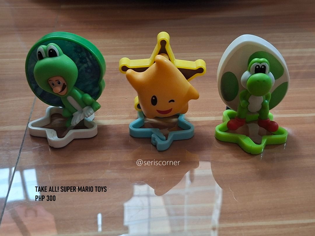 TAKE ALL! 8 PCS. MCDO SUPER MARIO TOYS FOR ONLY 300PHP (Category: Character Goods) located in Las Pinas. Submitted by seriscorner (Listing ID 1458821346, Image 2). Description: TAKE ALL! MCDO SUPER MARIO TOYS FOR ONLY 300PHP 8 pcs Super Mario Toys from Mc DO Courier: SPX Xpress (sf c/o buyer) We accept payments via BDO, Maribank, GoTyme, and GCash..