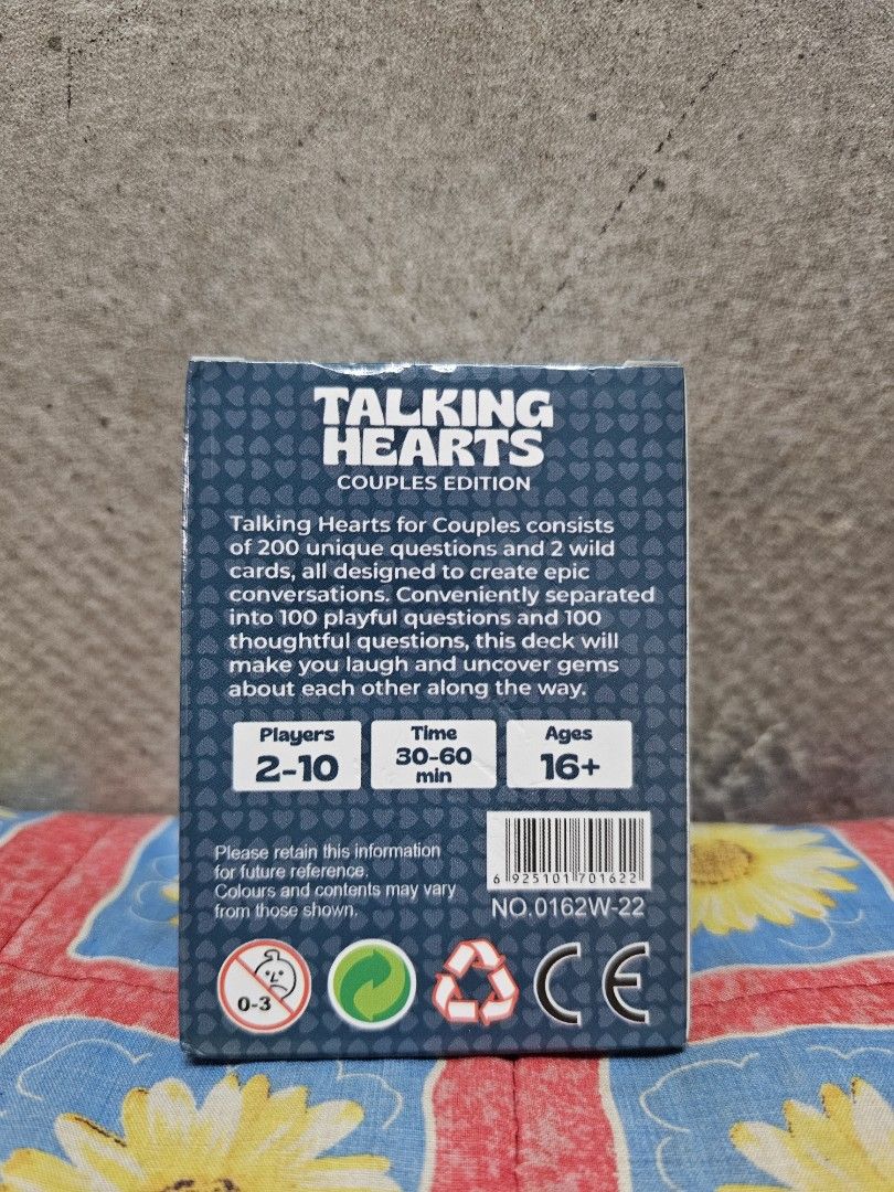 Talking Hearts Couple's Edition Card Game (Category: Board Games & Puzzles) located in Manila. Submitted by shopwithella.ph (Listing ID 1458694961, Image 2). Description: .