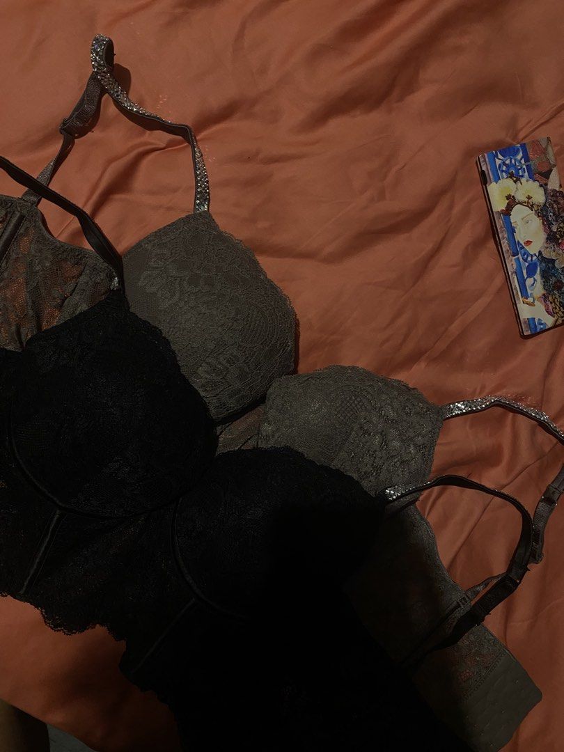 Terranova Lace Bras (2B) - Black & brown Set (Category: Undergarments & Loungewear) located in Manila. Submitted by wise_elle16 (Listing ID 1458850434, Image 3). Description: - Set of 2 Terranova bras (1 black, 1 brown) - Size: 2B - Features delicate lace detailing - Sparkly, eye-catching straps - Versatile: Ideal for everyday comfort or adding a touch of glam to special occasions.