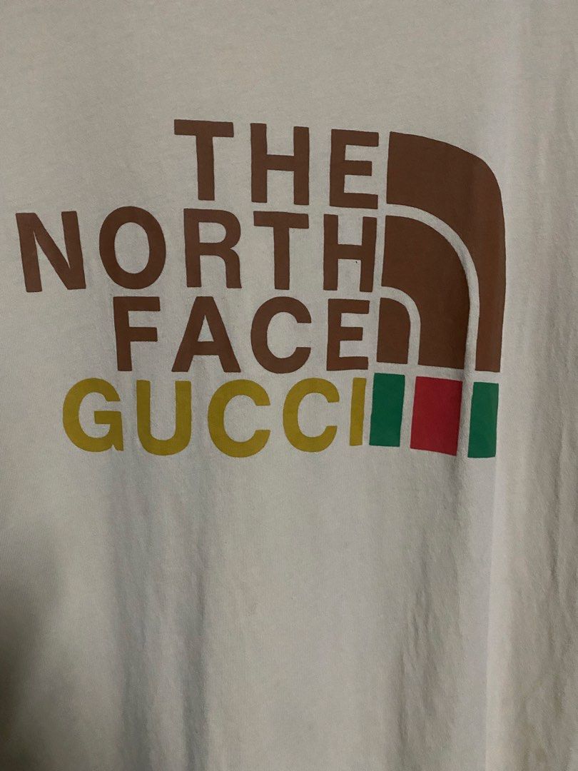THE NORTH FACE X GUCCI (Category: Tshirts & Polo Shirts ) located in Cavite. Submitted by lwrnc.444 (Listing ID 1458866199, Image 2). Description: THE NORTH FACE X GUCCI SHIRT NO WASHTAG GOOD CONDITION DIMES WIDTH 19 LENGTH 27.5-28 🏷️349+SHIPPING FEE DASMARIÑAS CAVITE LOC .