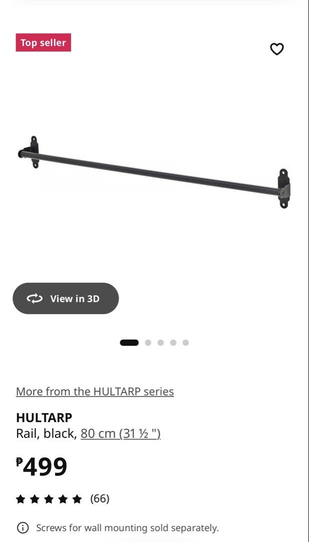 Tisken & Hultrap Set (Category: Other Kitchenware & Tableware) located in Quezon City. Submitted by cl3mentine (Listing ID 1458719884, Image 3). Description: TAKE ALL FOR 800 Original Total Price: 998 Tisken Towel Rack with Suction Cap, White 299 Hultarp Kitchen Rail, Black 499 Hultarp Hook, Black 200 Price still negotiable. Bought but never used. .