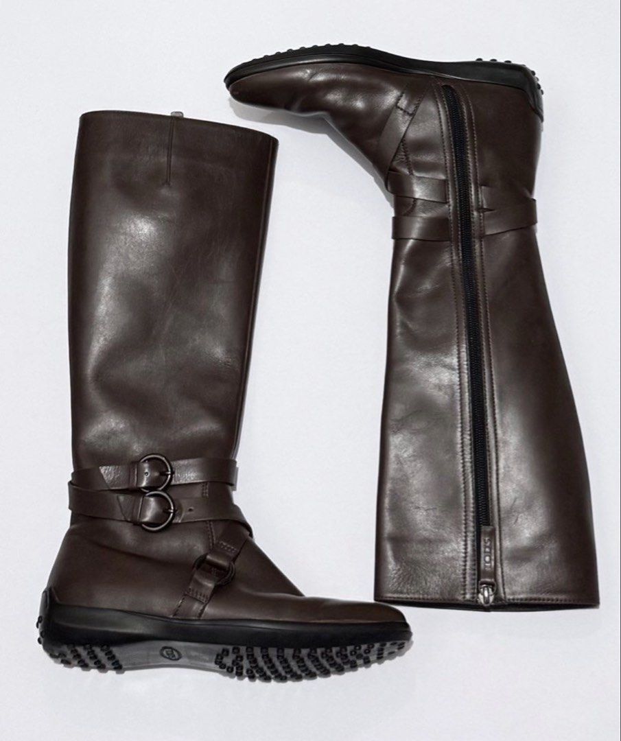 Tod's Dark Brown Knee High Boots (Category: Boots) located in Taguig. Submitted by walomapool (Listing ID 1458709446, Image 2). Description: can fit size US women's 5-6 used only a few times rfs: not my style anymore price is negotiable <3.