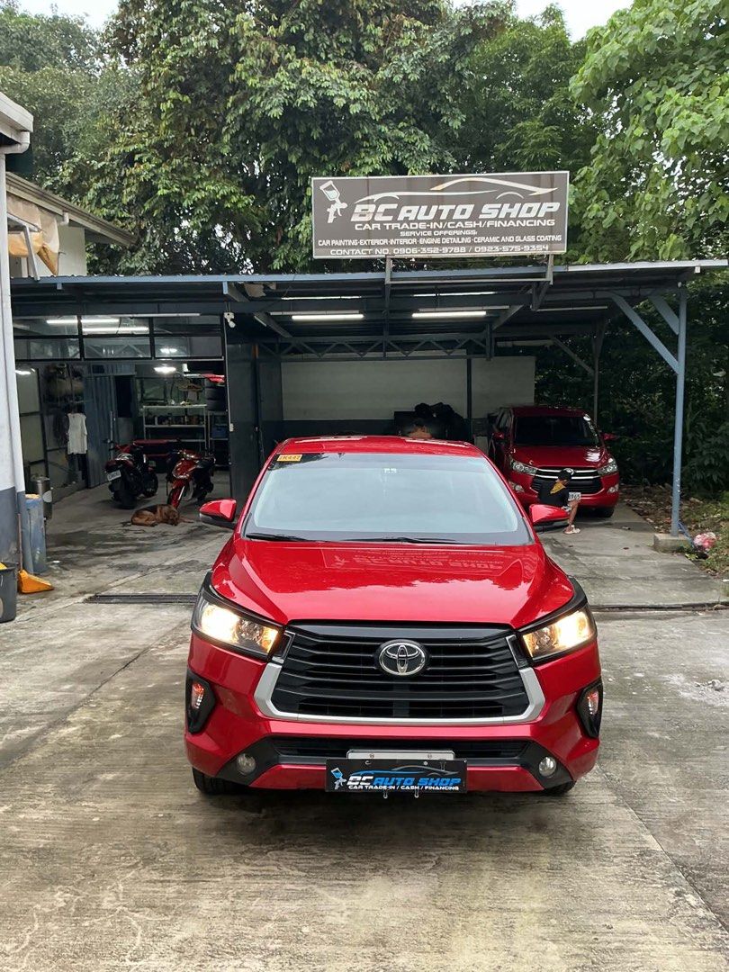 Toyota INNOVA E 2.8L E auto Auto (Category: Used Cars) located in Antipolo. Submitted by bryan.lino (Listing ID 1458797813, Image 1). Description: 2022 Toyota Innova E 2.8L A/T (New look) ☝️ READ FIRST ✅ FINANCING, low dp ✅ TRADE IN/SWAPP ALL IN DOWN PAYMENT - PHP 80k 60 months- 25,958 48 months - 29,000 36 months - 35,314 ✅ Owner seller ✅ all orig papers! Ready for transfer ✅ Ncr file ✅ black matte garnish ✅ rain visor ✅ metallic red ✅ low milea