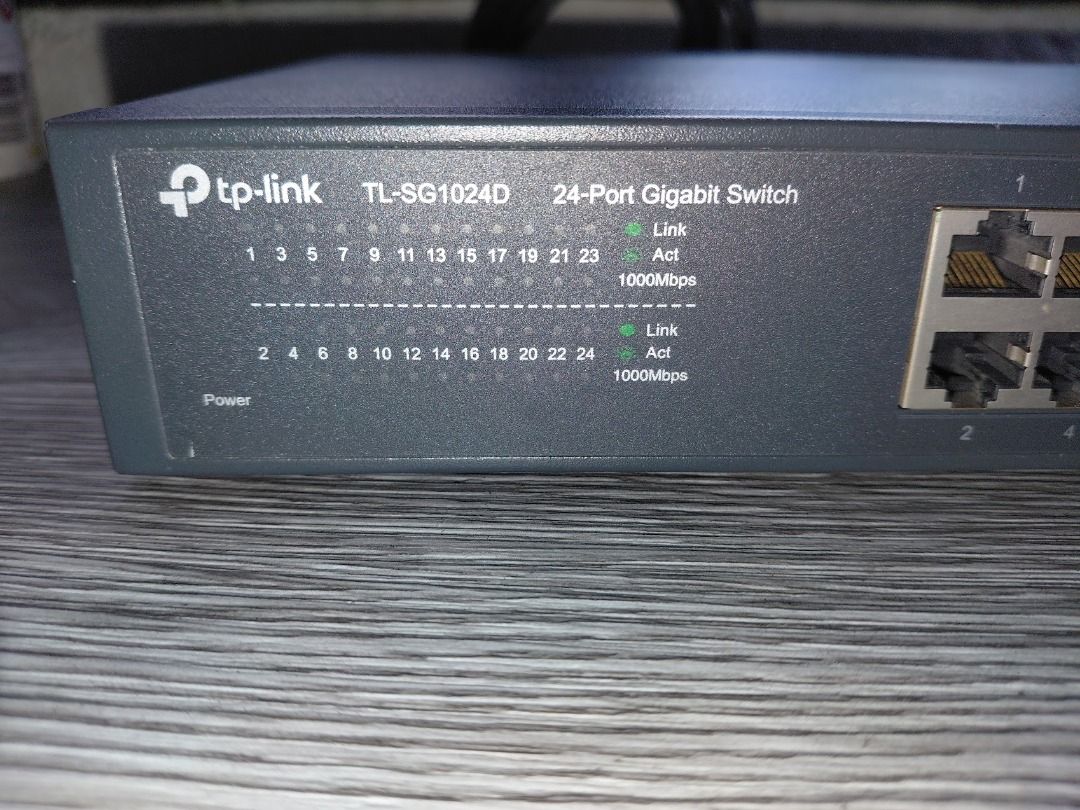 TP-Link TL-SG1024D 24-Port Gigabit Network Switch (Category: Networking) located in Binan City. Submitted by tehcsupprt (Listing ID 1458692097, Image 2). Description: 🖧 TP-Link TL-SG1024D 24-Port Gigabit Network Switch 💰 ₱2,500 — Negotiable TP-Link TL-SG1024D 24-Port Gigabit Ethernet Switch, perfect for home networks, offices, Internet cafés/Pisonet, CCTV/NVR, NAS, and homelab setups. ✅ 24 x Gigabit Ethernet Ports ✅ 10/100/1000 Mbps ✅ Plug-and-