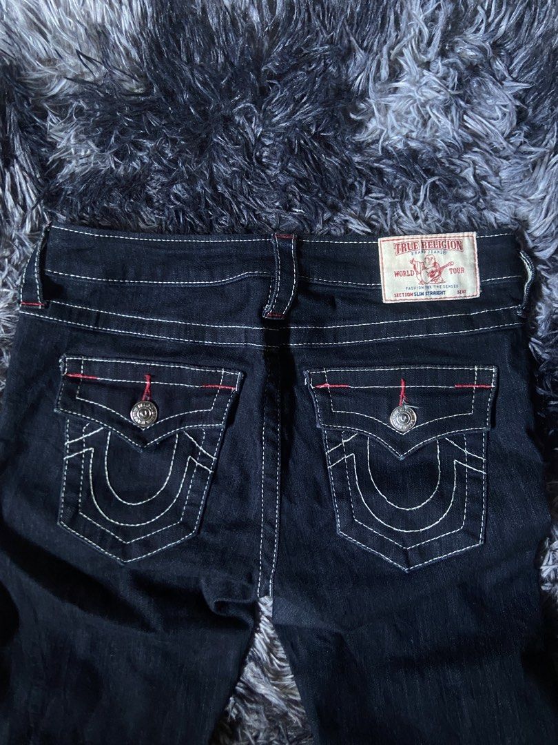 TRUE RELIGION PANTS (Category: Jeans) located in Hinigaran. Submitted by formalwear.ph (Listing ID 1458838447, Image 3). Description: WTS📌📌 •(TRUE RELIGION PANTS)• •Like new Condition •Size- 28 on tag •Dimes- 28 to 30 by 44 •Cr - 9.8/10 •Issue - None •Color may vary due to lightings •Very Presentable to wear PHP + sf Affordable ✅ Disclaimer: Items I sell are thrifted/second hand items,No copyright infringement intended.Brands that is(are) menti
