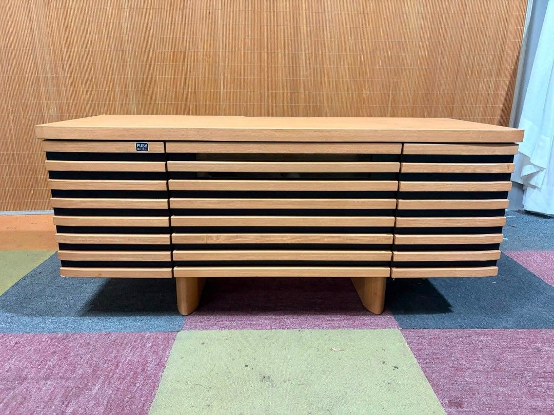 Tv Rack (Category: TV Consoles) located in Meycauayan. Submitted by marygracecasimiro (Listing ID 1458732713, Image 1). Description: 😍NEW ARRIVAL!!! August 31, 2026 KINOSHITA Louvre Tv Rack Cabinet ALMOST BRANDNEW!!! SOLID WOOD!!! With Big Drawer, Adjustable Shelves MABIGAT!!! HEAVY-DUTY!!! MAKINIS!!! Price : 9,500 ✅ 40L x 16W x 18H inches In VERY good condition♥️.