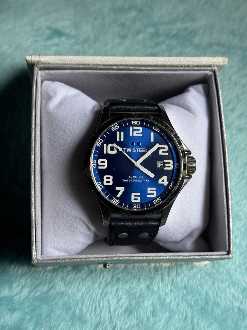 TW Steel Pilot TW401 (Category: Men's Watches) located in Manila. Submitted by enzomagbat44789 (Listing ID 1458766424, Image 1). Description: TW Steel Pilot TW401 48mm | Quartz Movement | Sunray Blue Dial Used | Watch only | Slight Negotiable Meetup | JnT | LBC (COD).